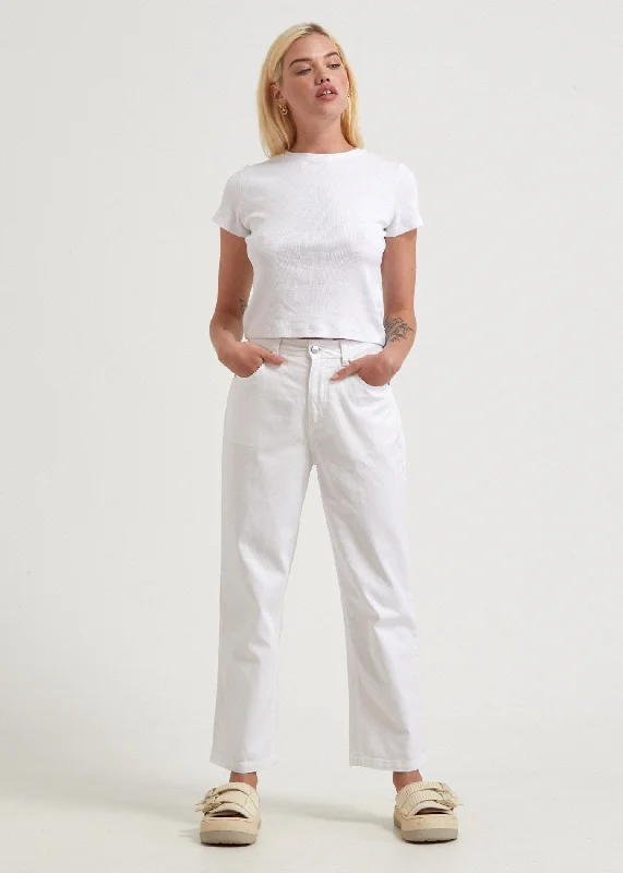 Fashion Style AFENDS Womens Shelby - Twill Wide Leg Pants - White