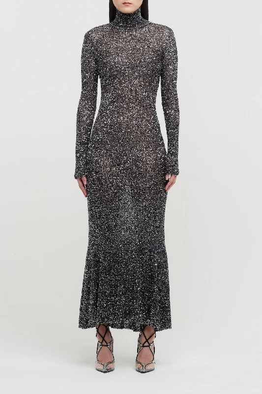 Personalized Clothing Balenciaga Sequin Jersey Knit Maxi Dress