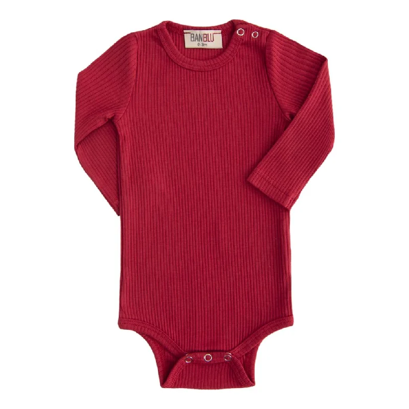 Noble And Elegant Red LS Modal Bodysuit