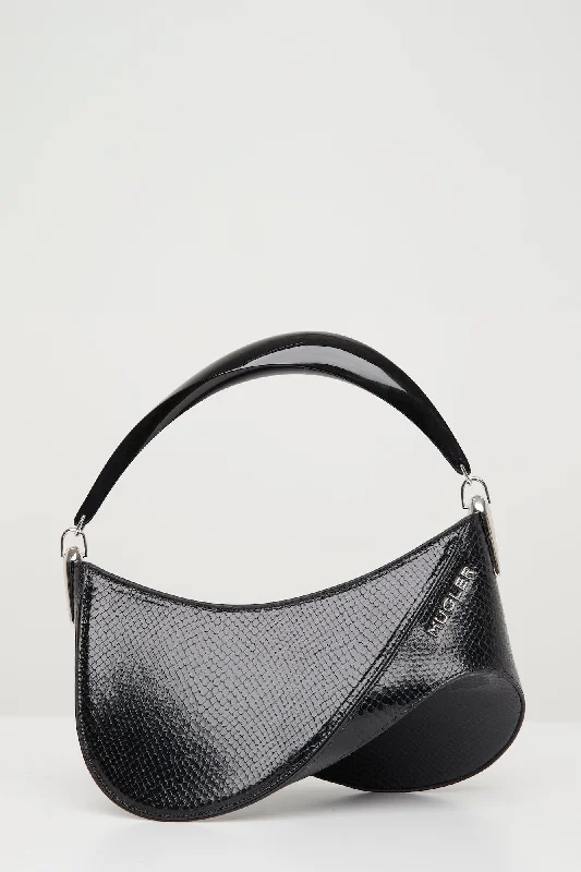 Lively And Youthful Mugler Spiral Snake Embossed Bag