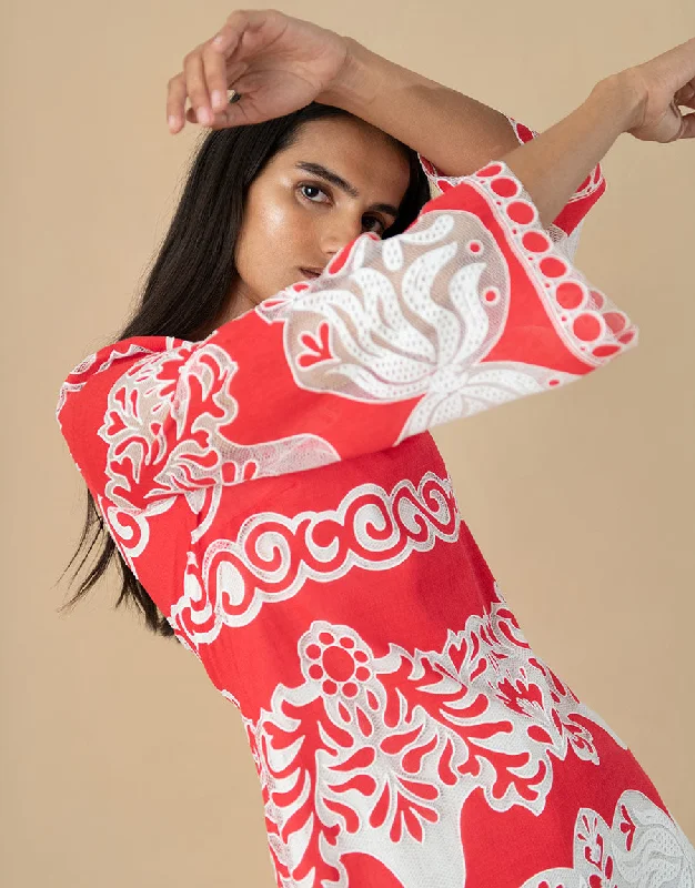 Cool Style Stevie Lace Mini Dress - Red - SALE