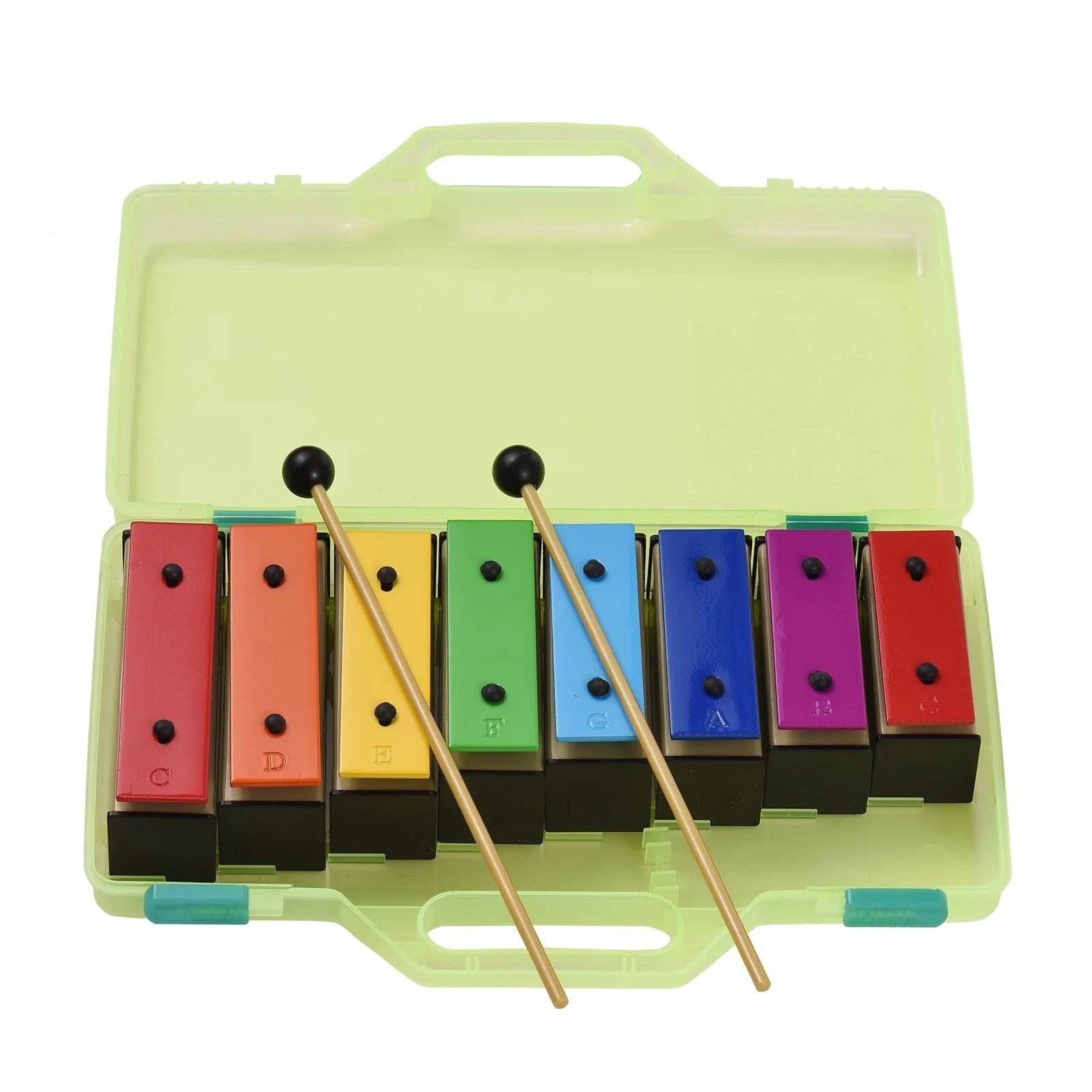 Sports Design 8-note Xylophone Colorful Glockenspiel Removable Rainbow Color Metal Plates Resonator Bells Percussion Instrument Musical Toy Sports Design 8-note Xylophone Colorful Glockenspiel Removable Rainbow Color Metal Plates Resonator Bells Percussion Instrument Musical Toy