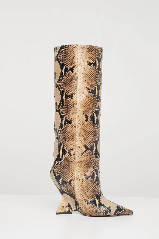 Soft And Comfortable The Attico Cheope Tube Boot 105mm in Sand and Black