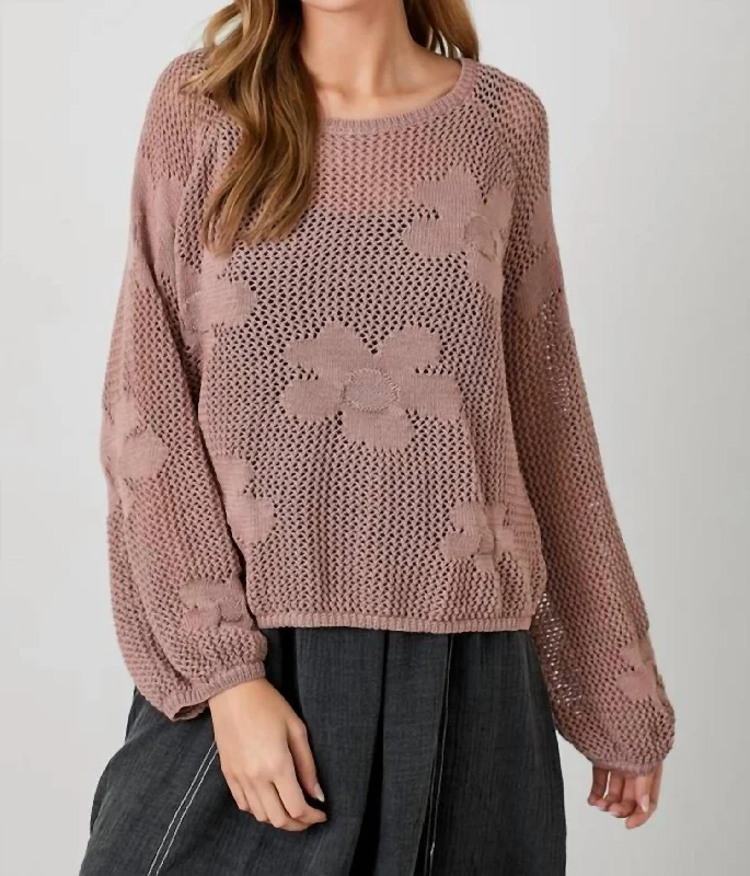 Free And Comfortable Maisie Sweater In Dusty Rose
