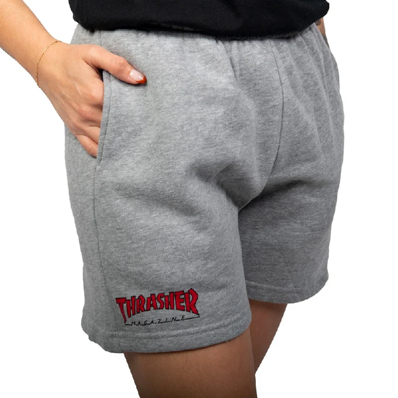 Sports Design Thrasher - Girls Outlined P.E. Shorts Heather Grey